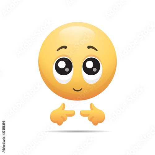 Is for me meme emoticon cute shy smiley face cute vector cartoon illustration isolated on white
