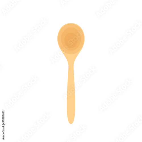 Spoon vector. Wood Spoon on white background. © Supakorn