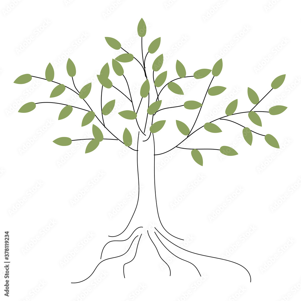 Stylish tree on white background. Vector image. Stock Vector | Adobe Stock