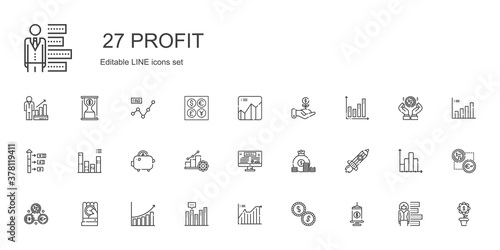 profit icons set