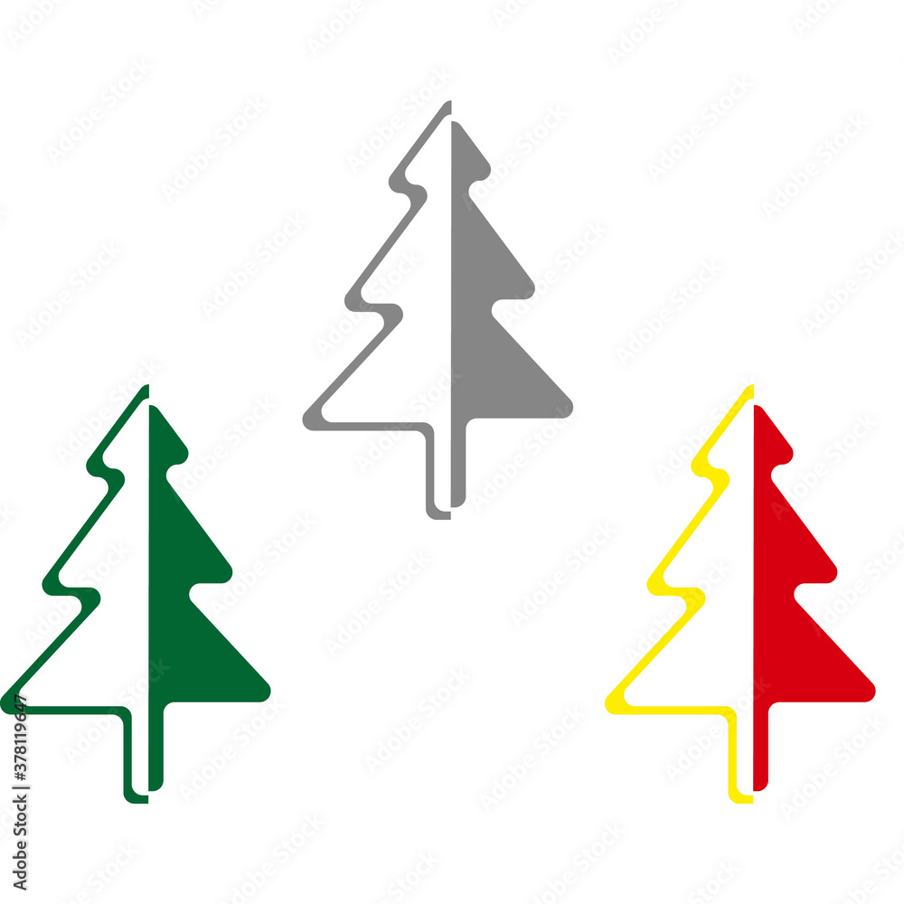 Set of three origami style christmas trees Set of three origami style christmas trees