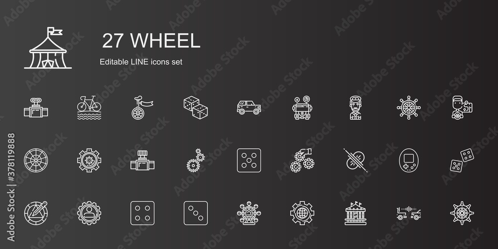 wheel icons set