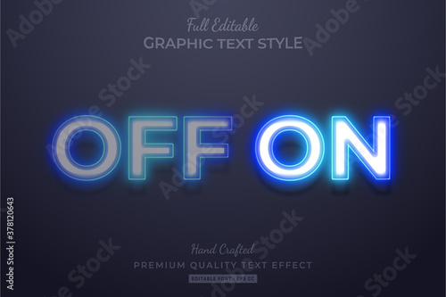 Neon Off On Editable 3D Text Style Effect Premium