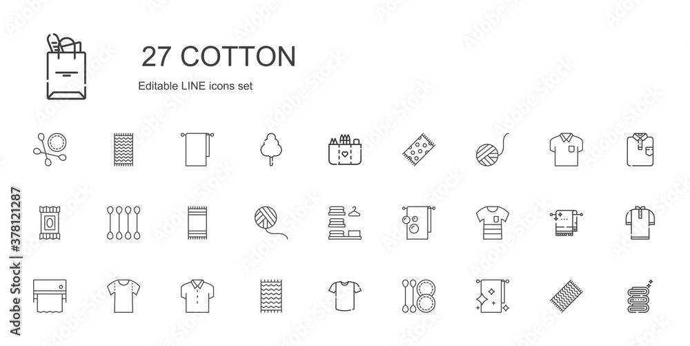 cotton icons set cotton icons set