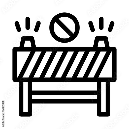 road barrier icon vector. road barrier sign. isolated contour symbol illustration