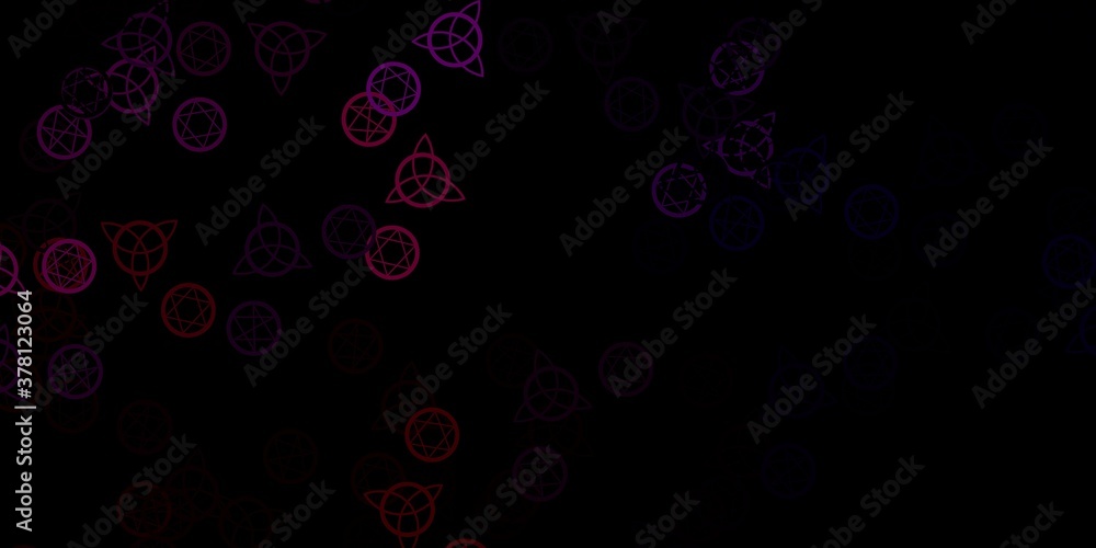 Dark Pink, Red vector backdrop with mystery symbols. Dark Pink, Red vector backdrop with mystery symbols.