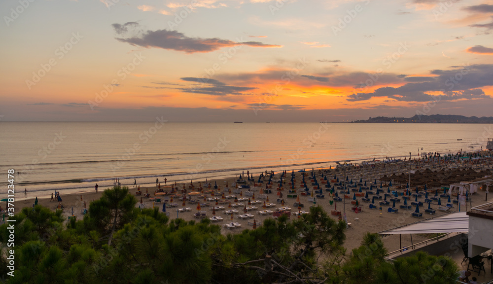 Beach in Durres at Sunset, Albania