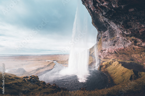 Seljalandfoss waterfall in autumn time  Iceland