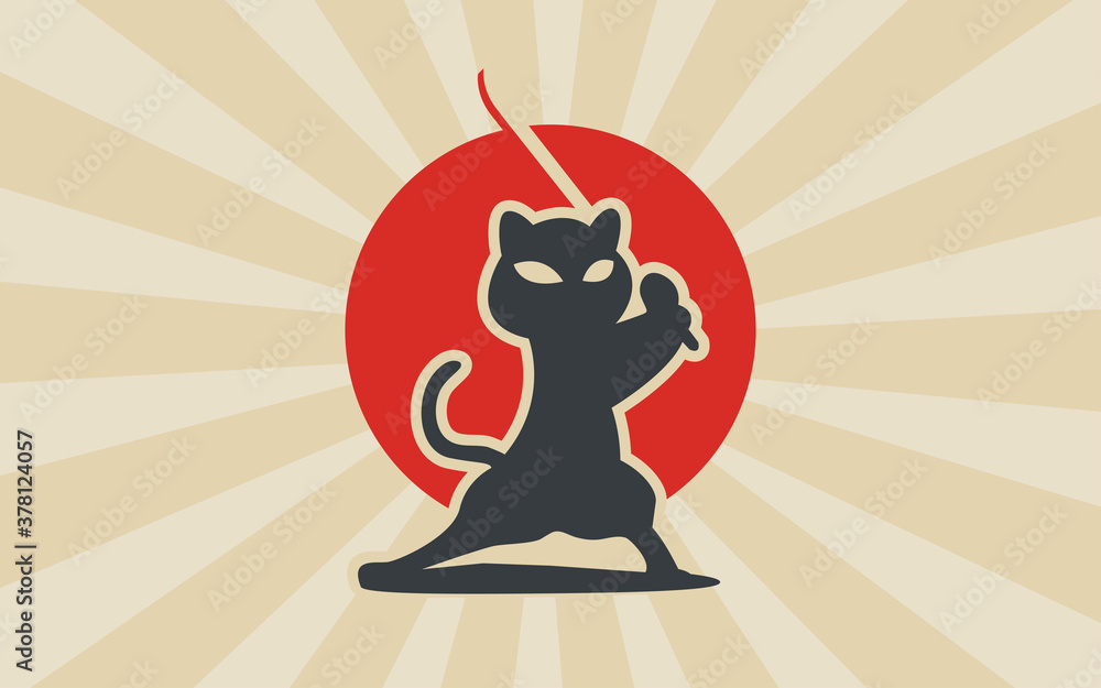 Cat mascot illustration tells cats as warrior samurai Stock Vector ...