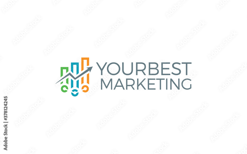 Marketing logo formed colorful chart analytic