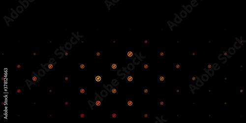 Dark Green, Yellow vector backdrop with virus symbols.