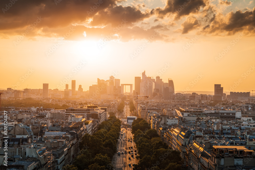 Paris view from Arc de Trimphe, France