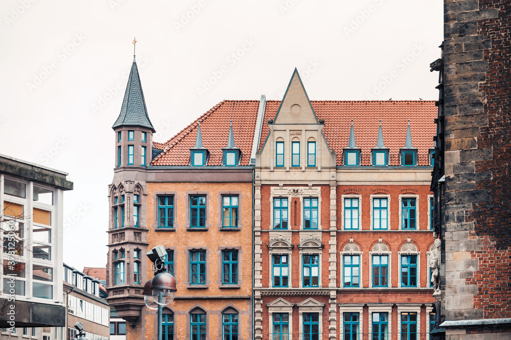 Street view of downtown in Hannover, Germany.