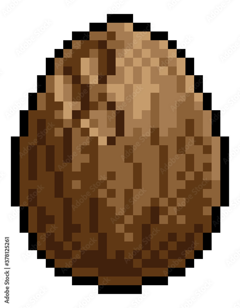 Fototapeta premium A coconut eight bit retro video game style pixel art icon