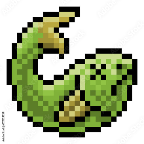 A dead fish retro video game style eight bit pixel art game icon