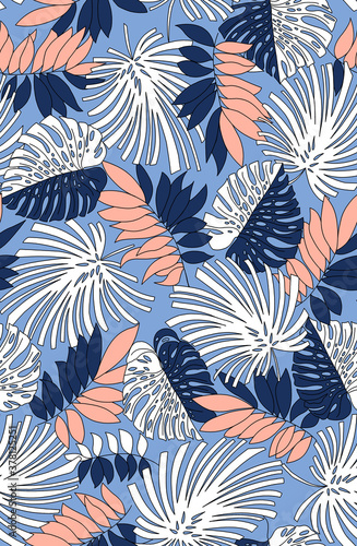 Seamless tropical pattern, floral print.