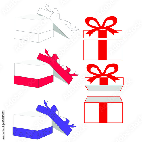 vector illustration of gift boxes, beautiful packaging