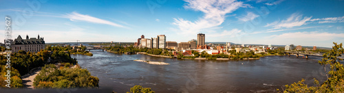 Panorama of Ottawa's skyline. Ottawa is the capital city of Canada and home to Canadian parliament. A popular tourist destination.