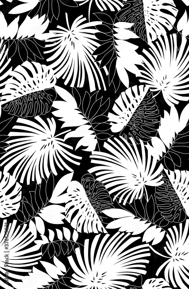 Seamless tropical pattern, floral print. Seamless tropical pattern, floral print.