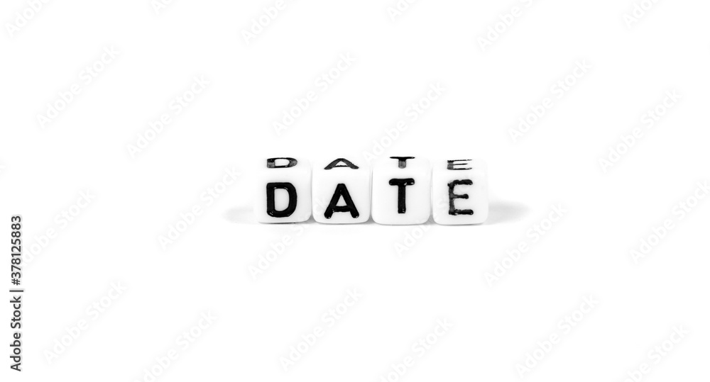 cube words closeup on the white