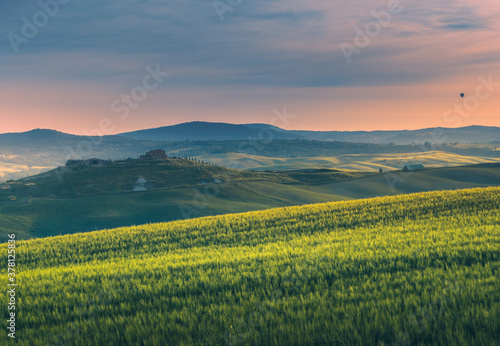 tuscany lanscape  sunset time  Italy