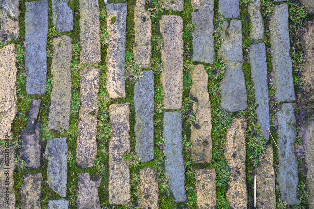 clinker bricks as footpath or as background design or texture Stock
