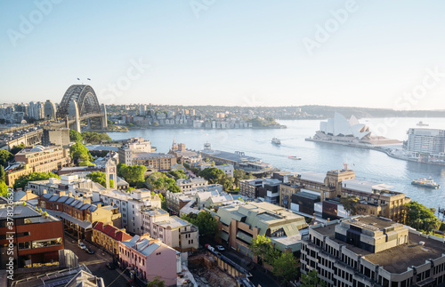 sunrise, Aerial view of Sydney with Harbour Bridge, Australia © Iakov Kalinin