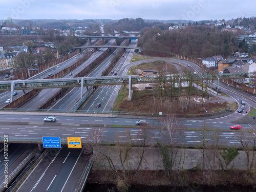 Luftaufnahme vom Autobahnkreuz A46, Wuppertal Sonnborn