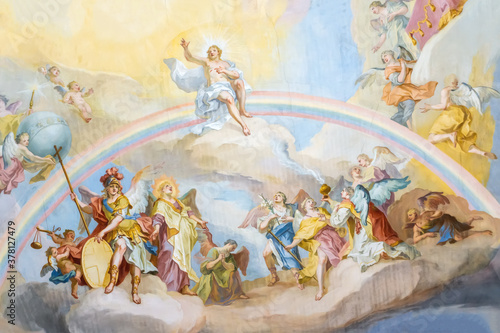 fresco ettal Jesus and rainbow