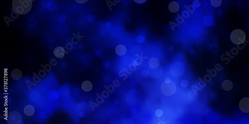 Dark BLUE vector template with circles. Abstract illustration with colorful spots in nature style. Pattern for websites.