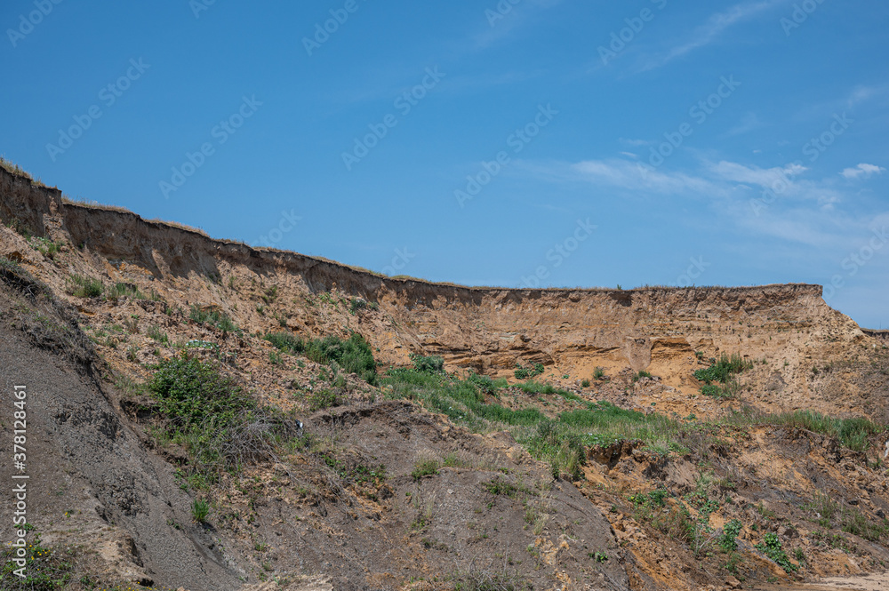 Coastal erosion at The Naze, Walton on the Naze, Essex, UK