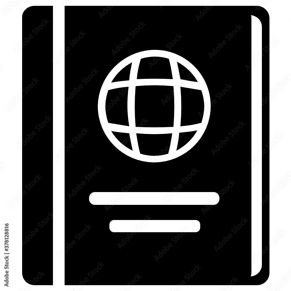 An icon of international id pass, passport in editable flat style
An icon of international id pass, passport in editable flat style