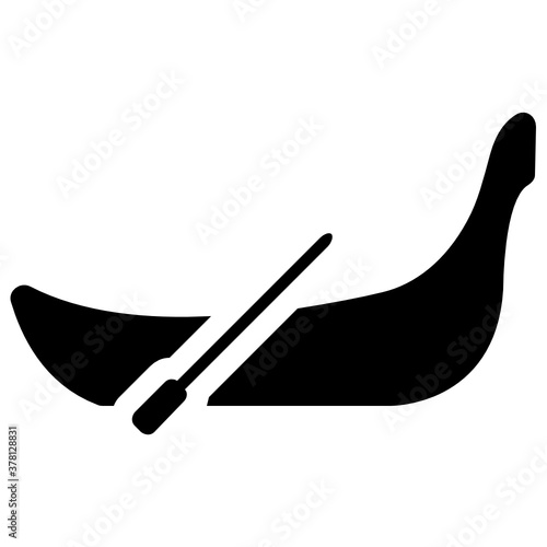 
A boat with oar, gondola icon in modern style 
