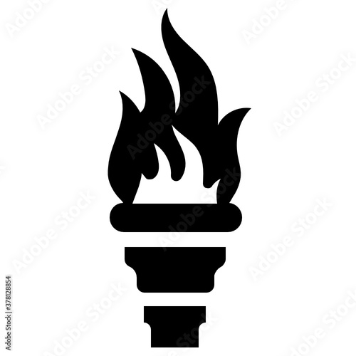 

Vintage torch icon in flat vector design, torch lamp,
