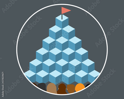 want to climb to peak of the mountain vector