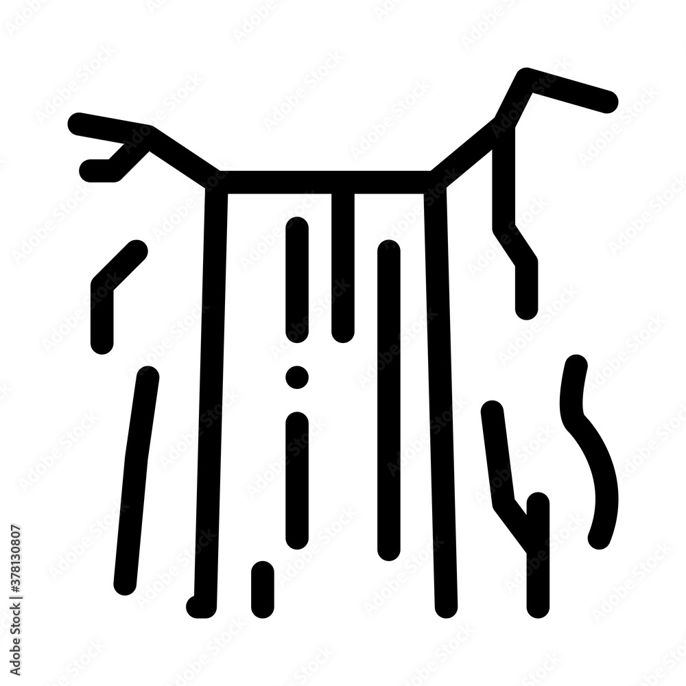 waterfall water falling from mountain icon vector. waterfall water falling from mountain sign. isolated contour symbol illustration waterfall water falling from mountain icon vector. waterfall water falling from mountain sign. isolated contour symbol illustration