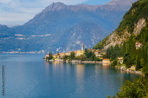Varenna, lake Como, Italy September 20, 2019. Varenna, small town on lake Como. Lakeside view in Italy. © frolova_elena