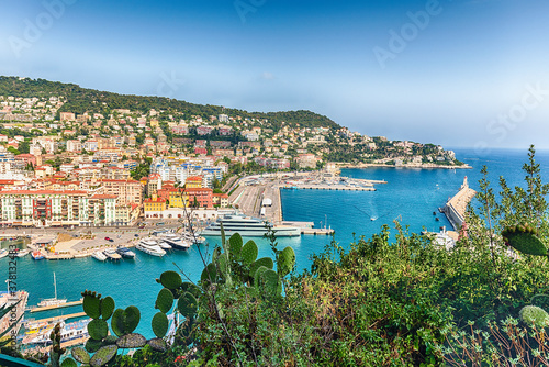 Fototapeta Naklejka Na Ścianę i Meble -  Aerial view of the Port of Nice, Cote d'Azur, France