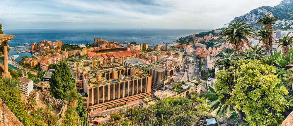 Panoramic view of Fontvieille district in the Principality of Monaco