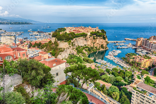 Panoramic view of Monte Carlo  Monaco City and Fontvieille  Monaco