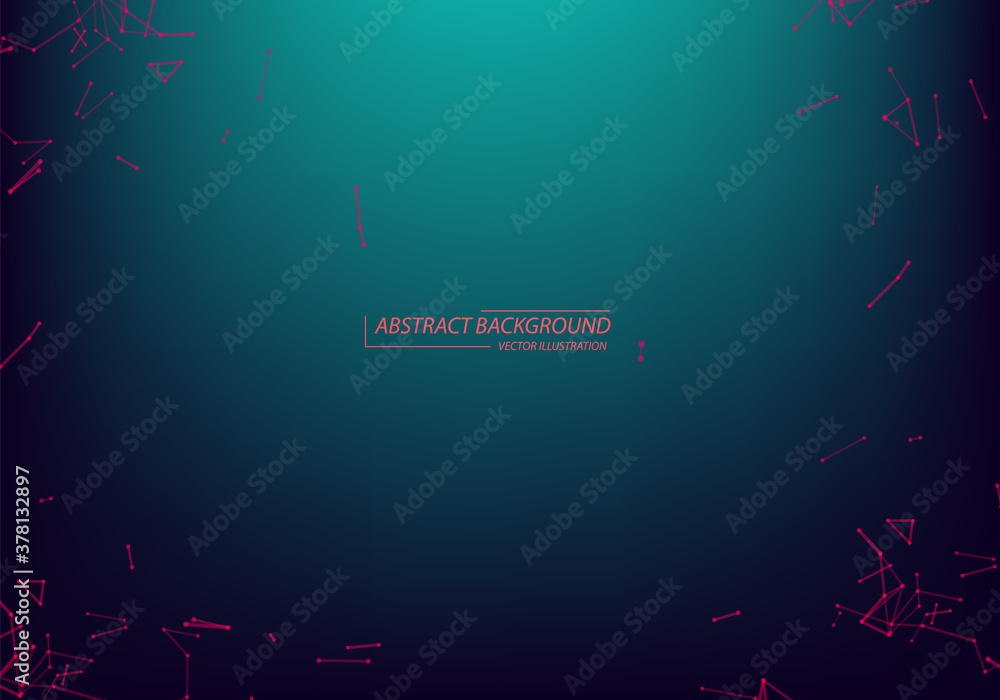 Obraz premium Neon Light background. Molecular structure. Connected lines with dots. Chemistry, medicine, science, technology. Cyber Structure. Data Connection Concept.