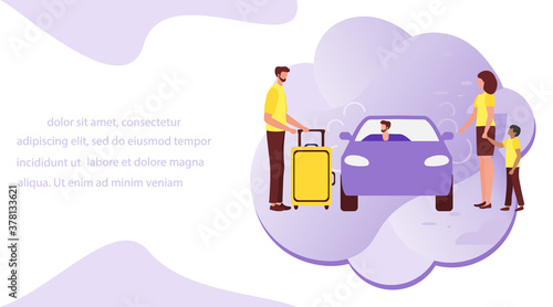 People car Taxi service City transportation Vector
