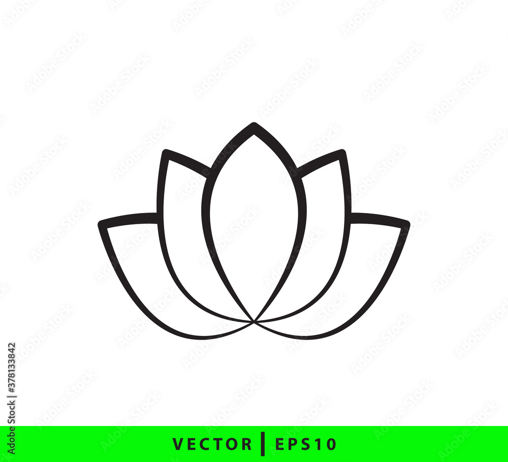 Lotus icon logo flat style illustration Lotus icon logo flat style illustration