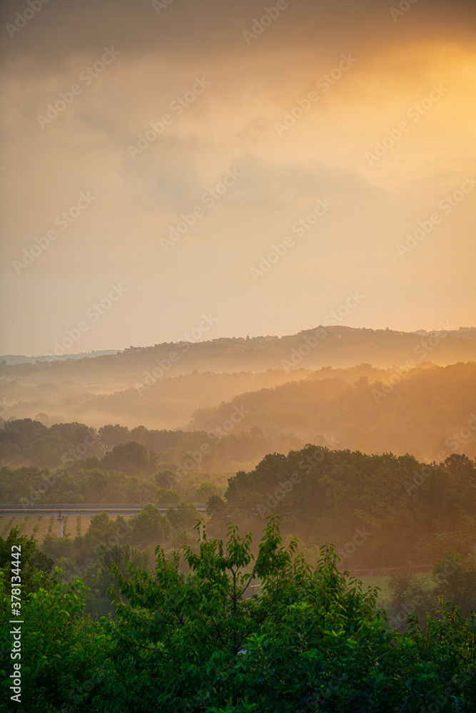 foggy morning in the Piedmontese valley of Mondovì foggy morning in the Piedmontese valley of Mondovì