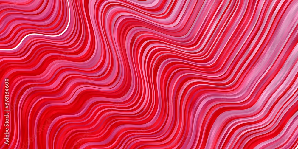 Obraz premium Light Red vector texture with curves. Colorful abstract illustration with gradient curves. Smart design for your promotions.