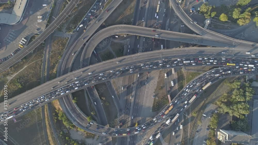 Aerial view. Traffic jam on big city. Rush hour. Aerial view. Traffic jam on big city. Rush hour.
