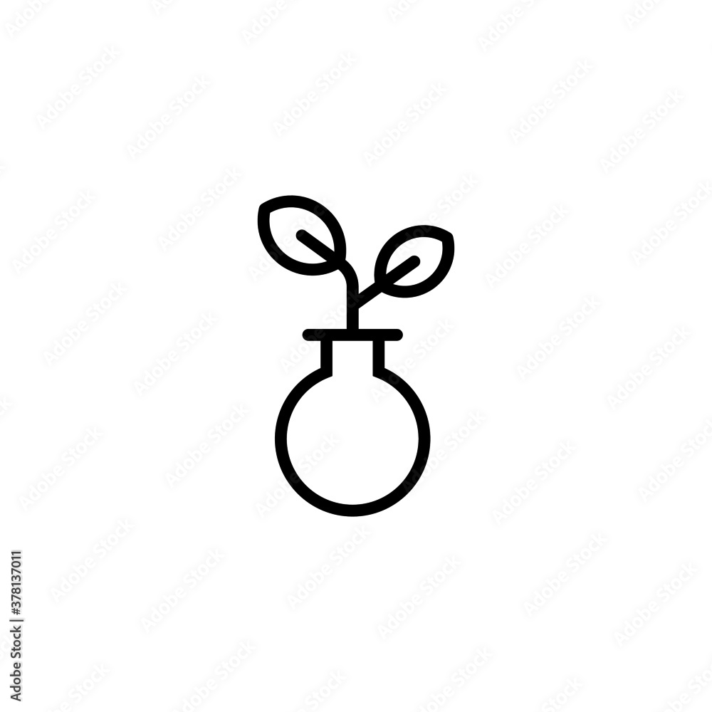Eco Science / Chemistry Icon in black line style icon, style isolated on white background Eco Science / Chemistry Icon in black line style icon, style isolated on white background