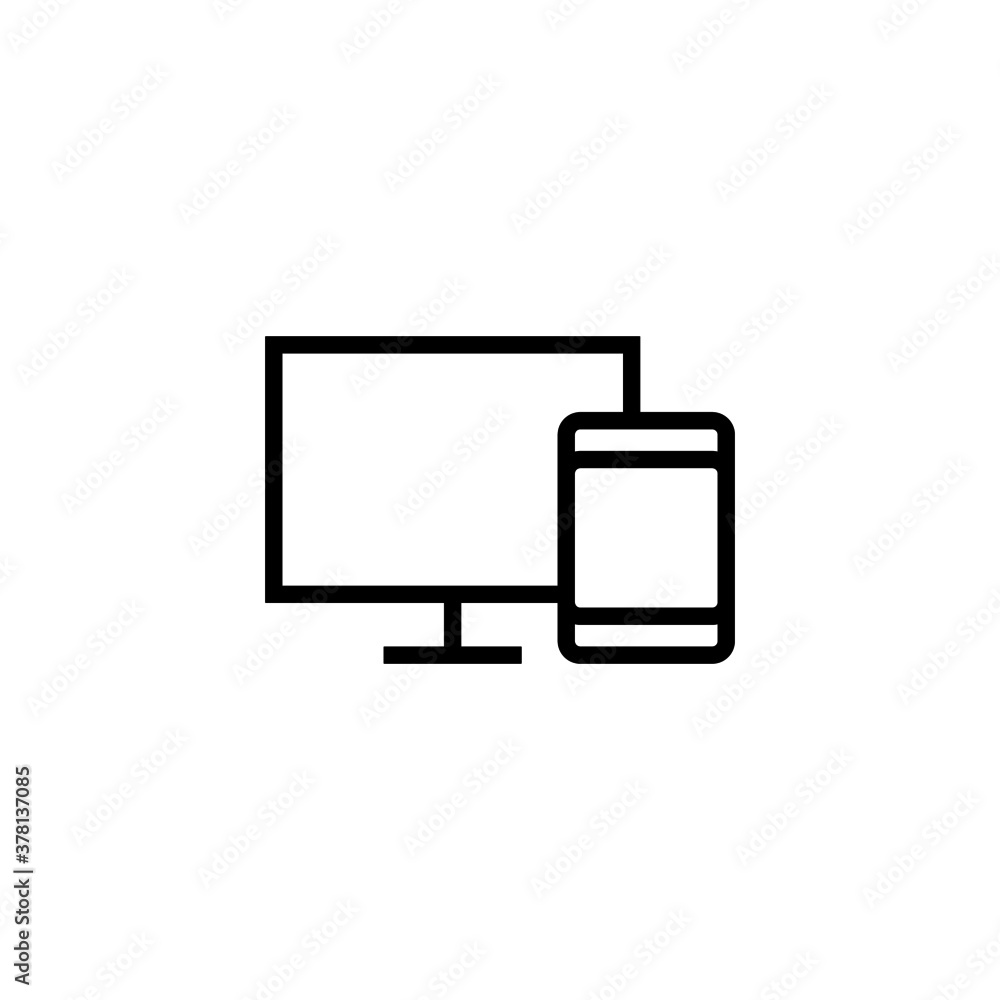 Responsive Icon in black line style icon, style isolated on white background Responsive Icon in black line style icon, style isolated on white background