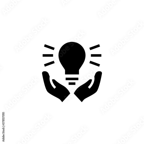 Main idea Icon in black flat glyph, filled style isolated on white background