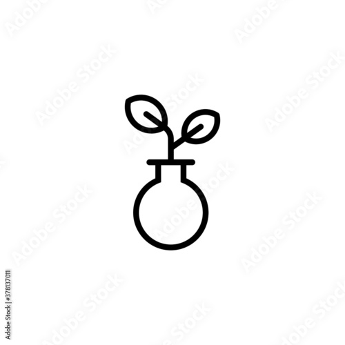 Eco Science / Chemistry Icon  in black line style icon, style isolated on white background